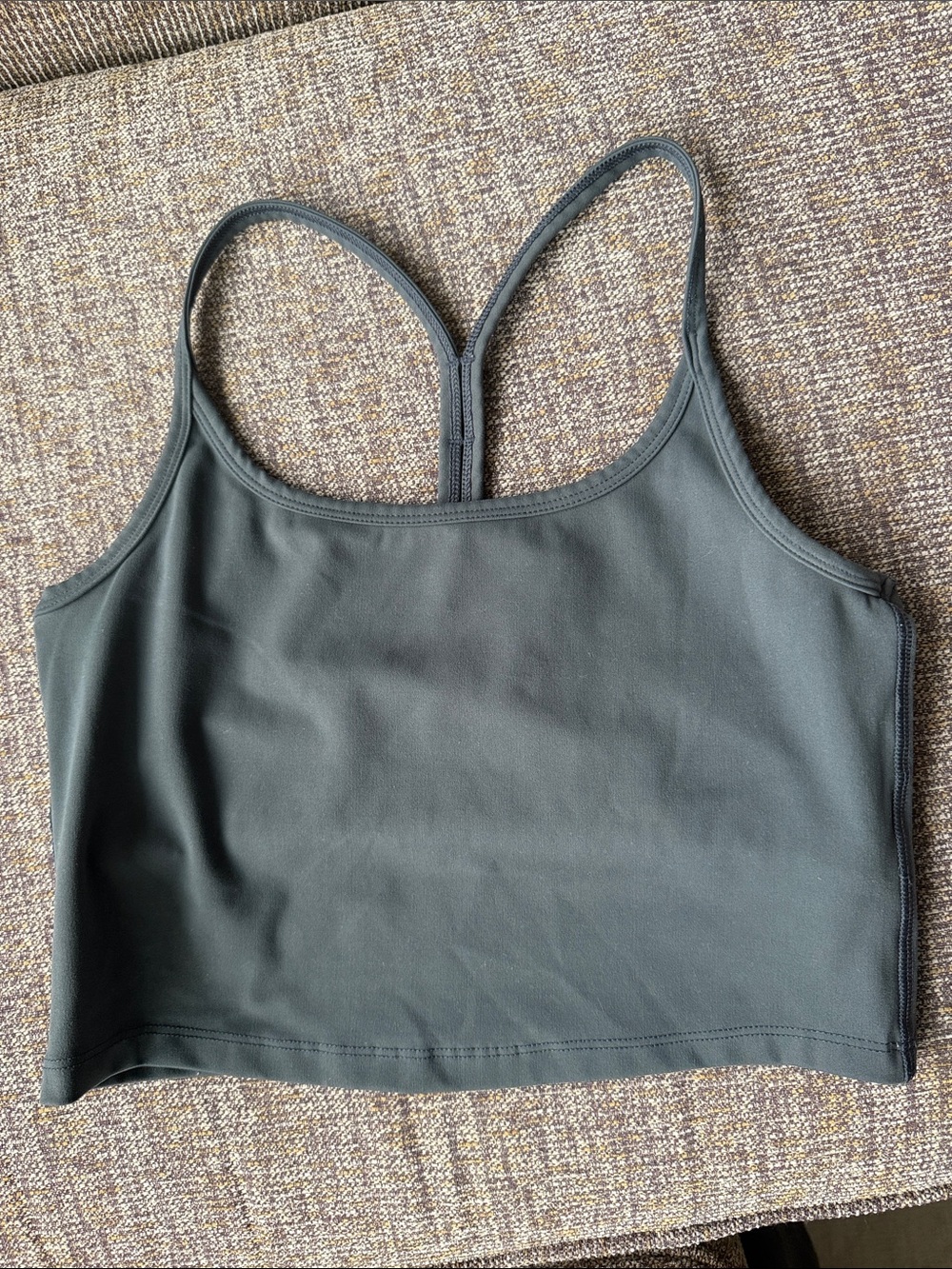 Gray Women's Strappy Crop Athletic Tank